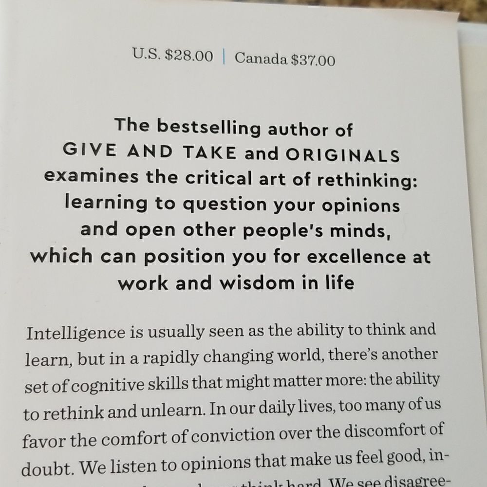 Think Again Adam Grant book - Picture 4 of 6